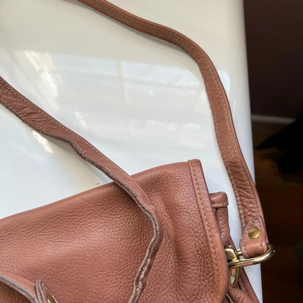 Vintage Letisse‎ Brown Leather Crossbody Flap Bag